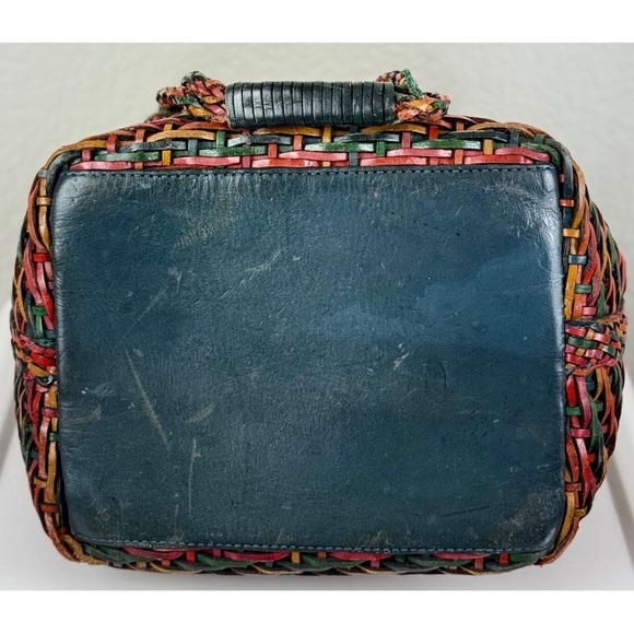 CEM 1990's vintage woven natural leather crossbody/shoulder bucket bag - Picture 11 of 16